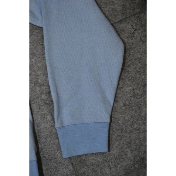 Brooks Brothers Sweater 1/4 Zip Men's Large Navy Blue Birdseye Cotton Sweatshirt - Picture 3 of 16